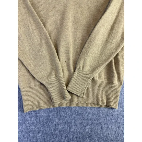 Vintage Balada 100% Lambwool XL Beige Tan Long Sleeve V Neck Sweater Womens - Picture 2 of 13